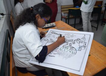 Drawing Competitions are being conducted. J.K.K.Nataraja of 98th Founder’s Day Celebration College of Allied health sciences